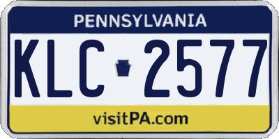PA license plate KLC2577