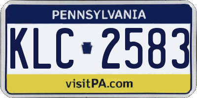 PA license plate KLC2583