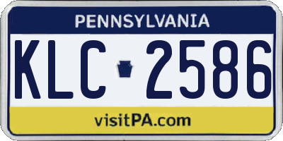 PA license plate KLC2586
