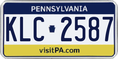 PA license plate KLC2587