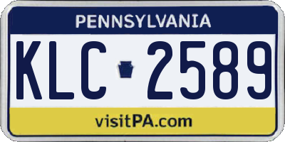 PA license plate KLC2589