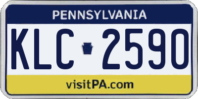 PA license plate KLC2590