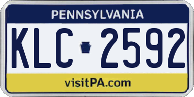 PA license plate KLC2592