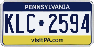 PA license plate KLC2594
