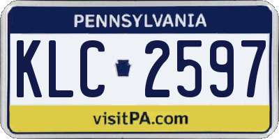 PA license plate KLC2597
