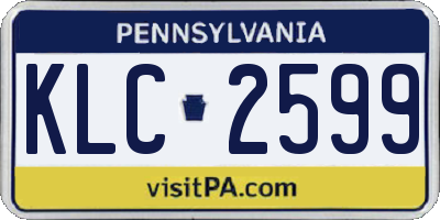 PA license plate KLC2599