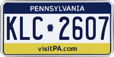 PA license plate KLC2607
