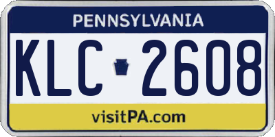 PA license plate KLC2608