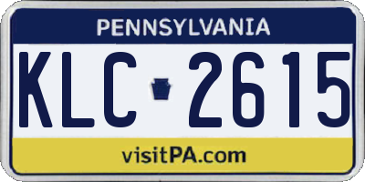 PA license plate KLC2615