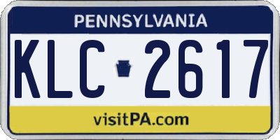 PA license plate KLC2617