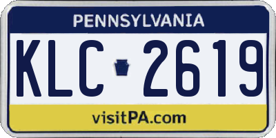 PA license plate KLC2619
