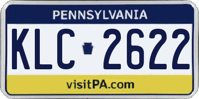 PA license plate KLC2622