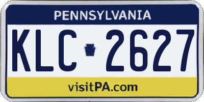 PA license plate KLC2627
