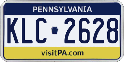 PA license plate KLC2628