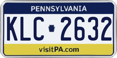 PA license plate KLC2632