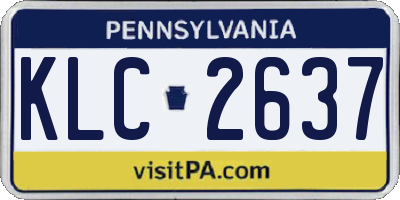 PA license plate KLC2637