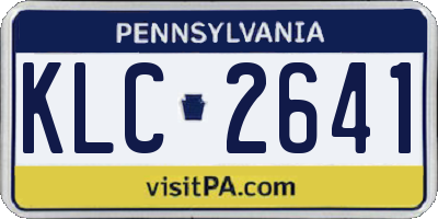 PA license plate KLC2641