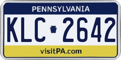 PA license plate KLC2642