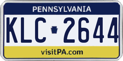 PA license plate KLC2644