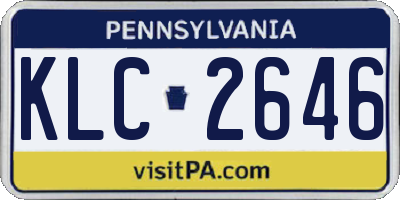 PA license plate KLC2646