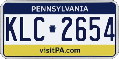 PA license plate KLC2654