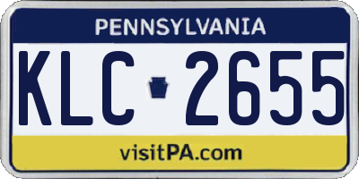 PA license plate KLC2655