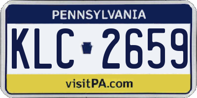 PA license plate KLC2659