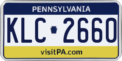 PA license plate KLC2660