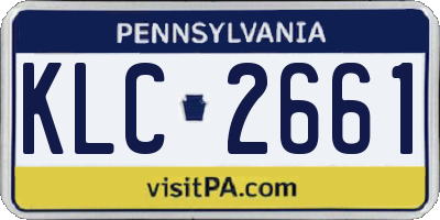 PA license plate KLC2661