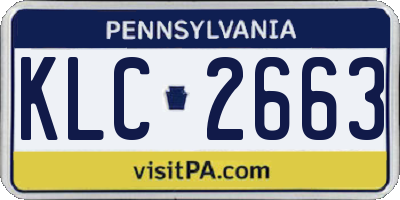 PA license plate KLC2663