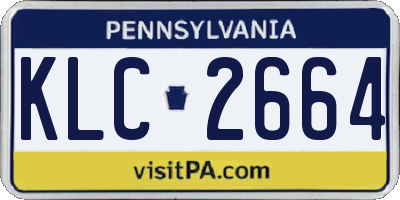 PA license plate KLC2664