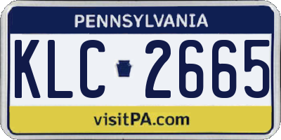 PA license plate KLC2665