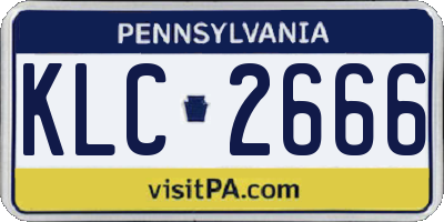 PA license plate KLC2666
