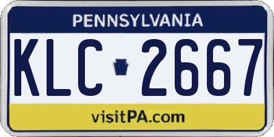 PA license plate KLC2667
