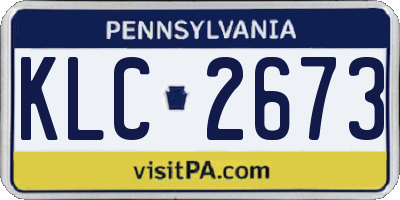 PA license plate KLC2673