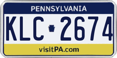 PA license plate KLC2674