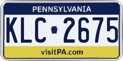 PA license plate KLC2675