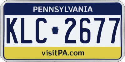 PA license plate KLC2677