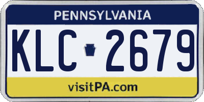 PA license plate KLC2679