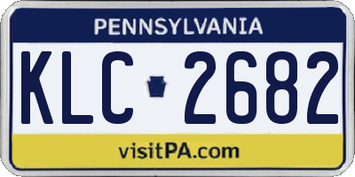 PA license plate KLC2682