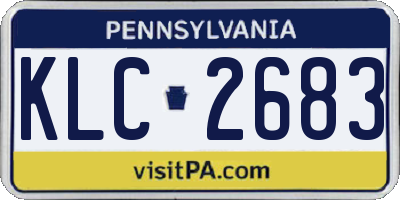 PA license plate KLC2683