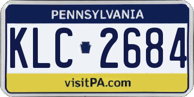 PA license plate KLC2684