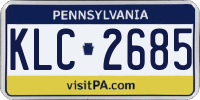 PA license plate KLC2685