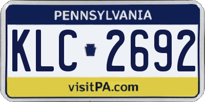 PA license plate KLC2692