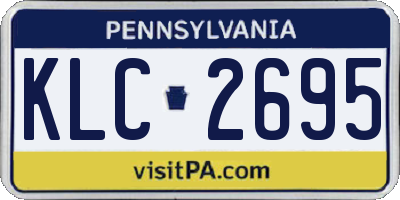 PA license plate KLC2695