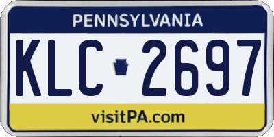 PA license plate KLC2697