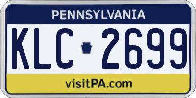 PA license plate KLC2699