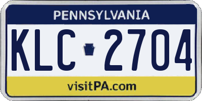 PA license plate KLC2704