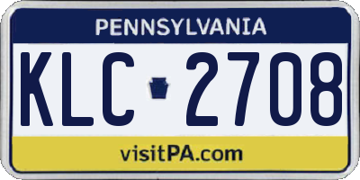 PA license plate KLC2708