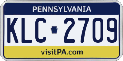 PA license plate KLC2709